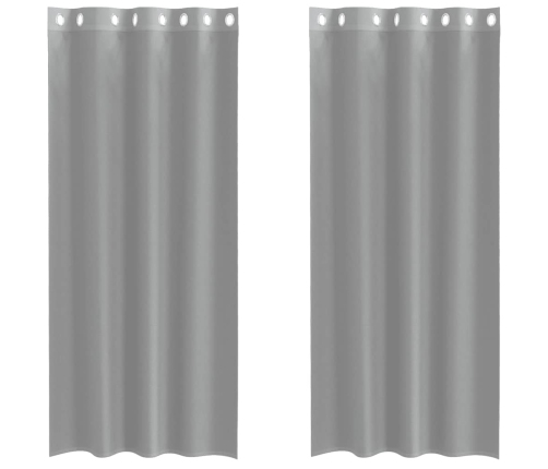 Voile Aizkari Ar Starplikām, 2 Gab., Gaiši Pelēki, 140X225 Cm Vidaxl