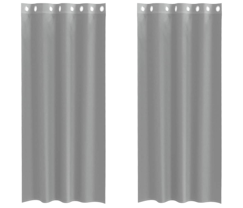 Voile Aizkari Ar Starplikām, 2 Gab., Gaiši Pelēki, 140X245 Cm Vidaxl