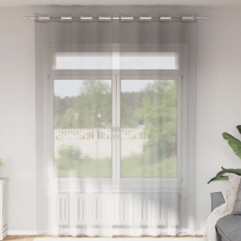 Voile Aizkari Ar Starplikām, 2 Gab., Gaiši Pelēki, 140X260 Cm Vidaxl