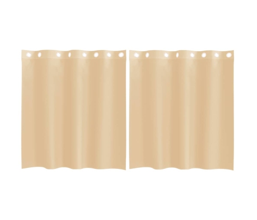Voile Aizkari Ar Starplikām, 2 Gab., Smilšu Krāsa Vidaxl
