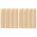 Voile Aizkari Ar Starplikām, 2 Gab., Smilšu Krāsa Vidaxl