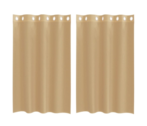 Voile Aizkari Ar Starplikām, 2 Gab., Smilšu Krāsa Vidaxl