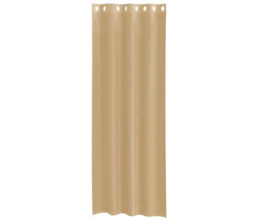 Voile Aizkari Ar Starplikām, 2 Gab., Smilšu Krāsa Vidaxl