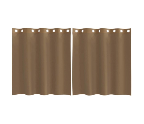 Voile Aizkari Ar Starplikām, 2 Gab., Gaiši Brūni Vidaxl