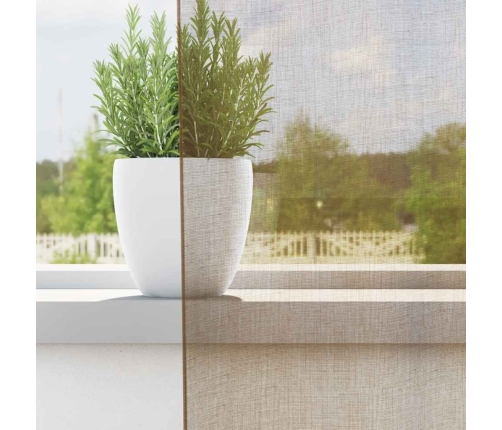 Voile Aizkari Ar Starplikām, 2 Gab., Gaiši Brūni Vidaxl