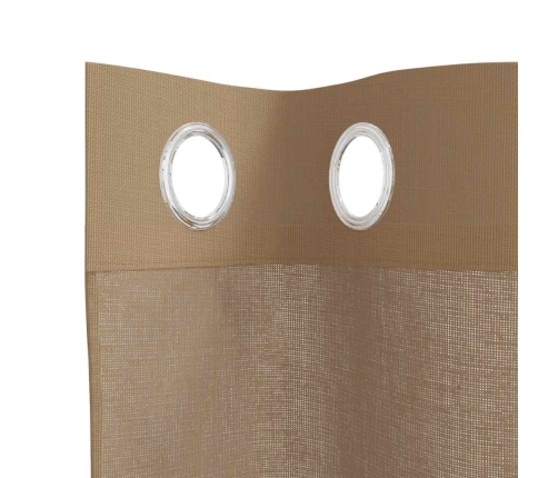 Voile Aizkari Ar Starplikām, 2 Gab., Gaiši Brūni Vidaxl