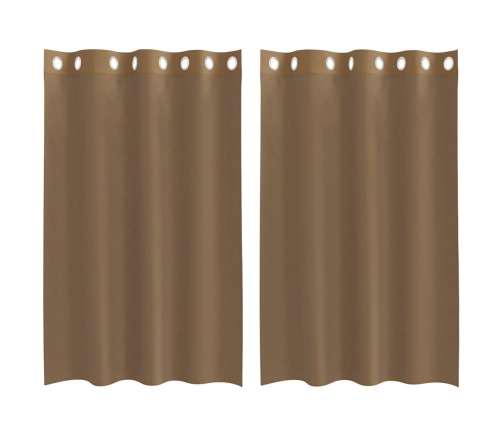 Voile Aizkari Ar Starplikām, 2 Gab., Gaiši Brūni Vidaxl