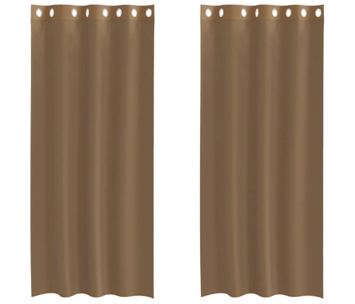 Voile Aizkari Ar Starplikām, 2 Gab., Gaiši Brūni Vidaxl