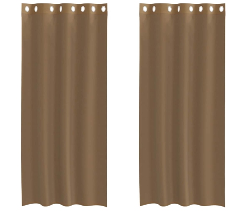 Voile Aizkari Ar Starplikām, 2 Gab., Gaiši Brūni Vidaxl