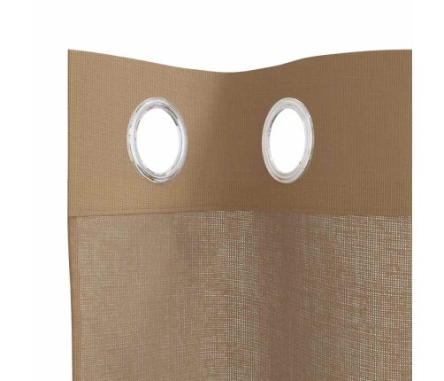 Voile Aizkari Ar Starplikām, 2 Gab., Gaiši Brūni Vidaxl