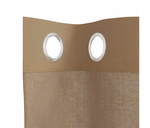 Voile Aizkari Ar Starplikām, 2 Gab., Gaiši Brūni Vidaxl