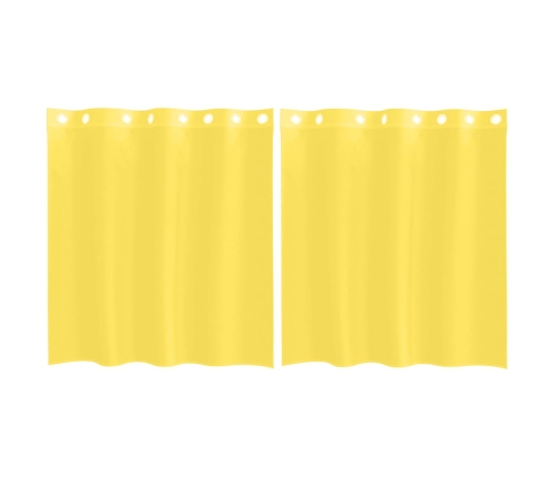 Voile Aizkari Ar Starplikām, 2 Gab., Dzelteni Vidaxl