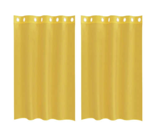 Voile Aizkari Ar Starplikām, 2 Gab., Dzelteni Vidaxl