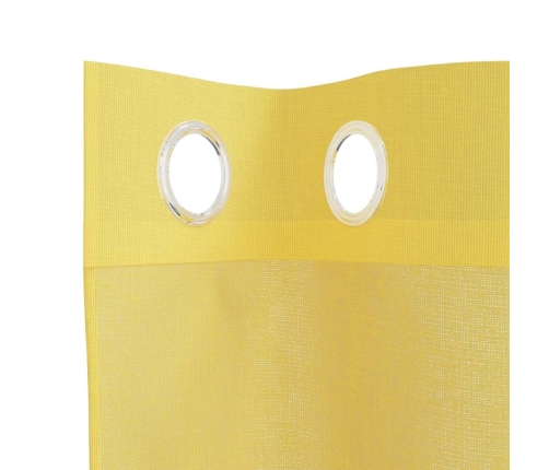Voile Aizkari Ar Starplikām, 2 Gab., Dzelteni Vidaxl