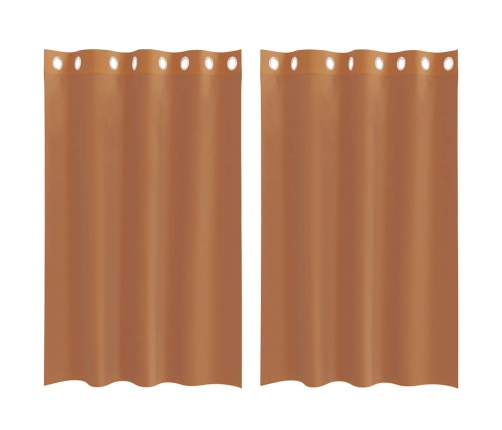 Voile Aizkari Ar Starplikām, 2 Gab., Sarkanbrūni Vidaxl