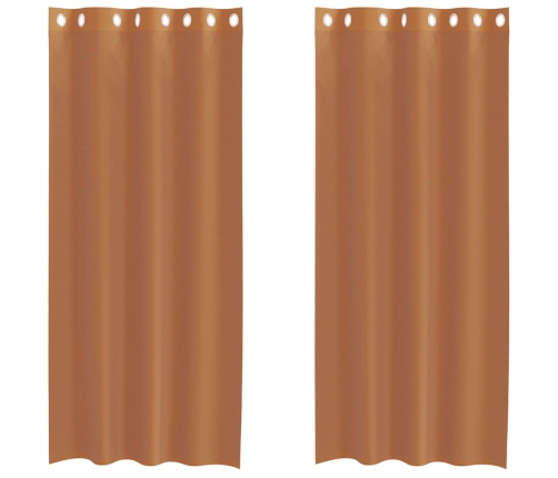 Voile Aizkari Ar Starplikām, 2 Gab., Sarkanbrūni Vidaxl