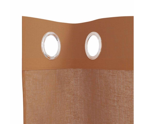 Voile Aizkari Ar Starplikām, 2 Gab., Sarkanbrūni Vidaxl