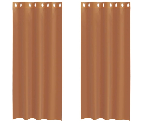 Voile Aizkari Ar Starplikām, 2 Gab., Sarkanbrūni Vidaxl