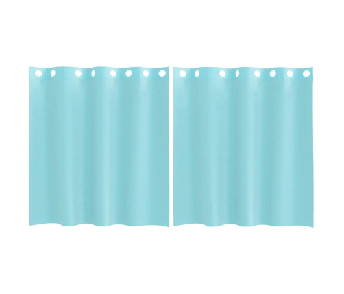Voile Aizkari Ar Starplikām, 2 Gab., Tirkīzzili Vidaxl