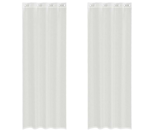 Voile Aizkari Ar Starplikām, 2 Gab., Balti Vidaxl