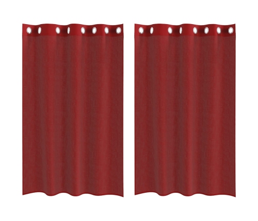 Voile Aizkari Ar Starplikām, 2 Gab., Vīnsarkani Vidaxl