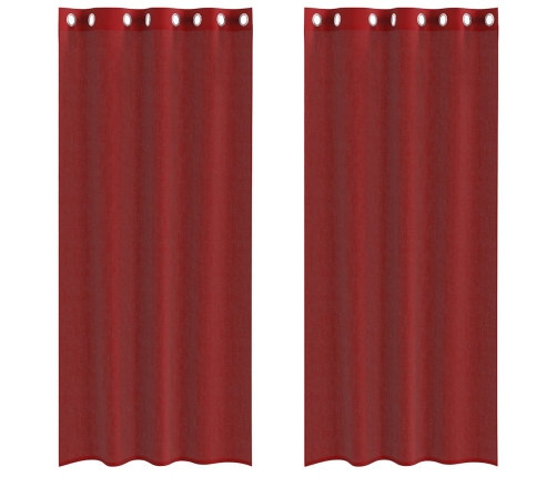 Voile Aizkari Ar Starplikām, 2 Gab., Vīnsarkani Vidaxl