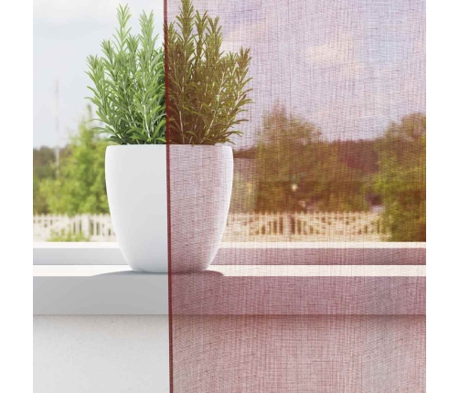 Voile Aizkari Ar Starplikām, 2 Gab., Vīnsarkani Vidaxl