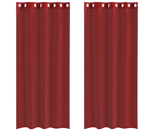 Voile Aizkari Ar Starplikām, 2 Gab., Vīnsarkani Vidaxl