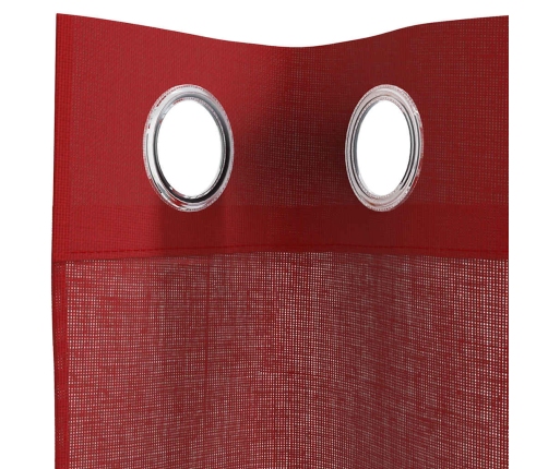 Voile Aizkari Ar Starplikām, 2 Gab., Vīnsarkani Vidaxl