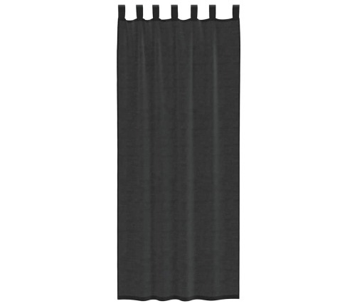 Voile Aizkari Ar Stieņu Kabatām, 2 Gab., Melni Vidaxl