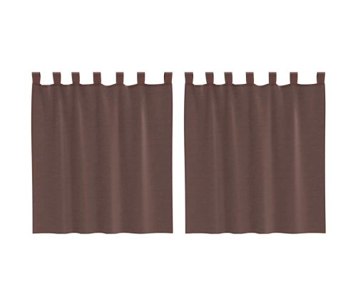 Voile Aizkari Ar Stieņu Kabatām, 2 Gab., Brūni Vidaxl
