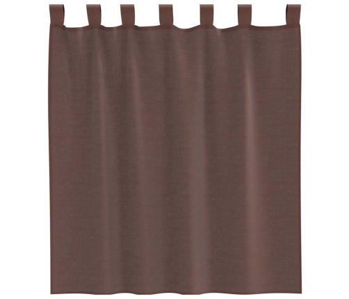 Voile Aizkari Ar Stieņu Kabatām, 2 Gab., Brūni Vidaxl