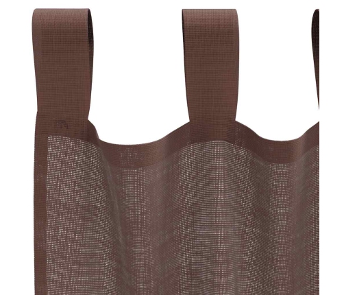 Voile Aizkari Ar Stieņu Kabatām, 2 Gab., Brūni Vidaxl