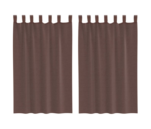 Voile Aizkari Ar Stieņu Kabatām, 2 Gab., Brūni Vidaxl