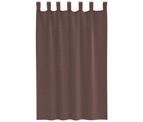 Voile Aizkari Ar Stieņu Kabatām, 2 Gab., Brūni Vidaxl
