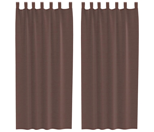 Voile Aizkari Ar Stieņu Kabatām, 2 Gab., Brūni Vidaxl