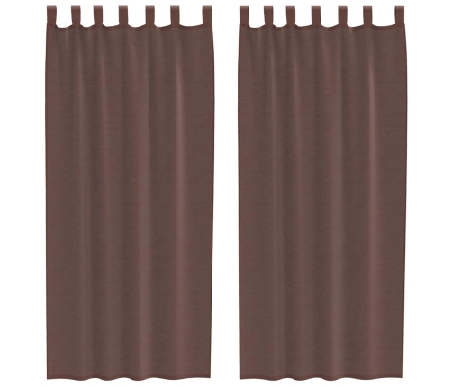 Voile Aizkari Ar Stieņu Kabatām, 2 Gab., Brūni Vidaxl
