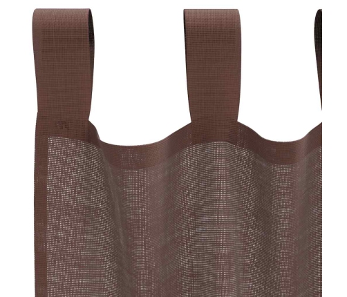 Voile Aizkari Ar Stieņu Kabatām, 2 Gab., Brūni Vidaxl