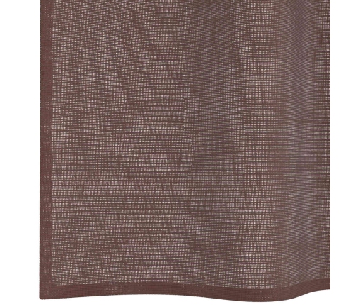 Voile Aizkari Ar Stieņu Kabatām, 2 Gab., Brūni Vidaxl