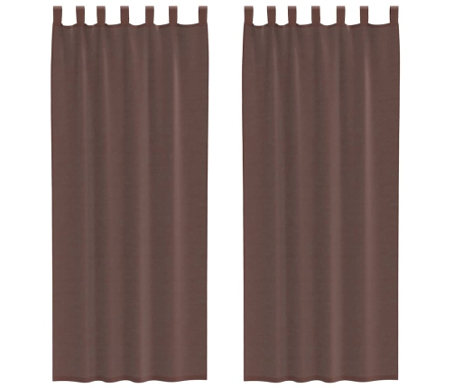 Voile Aizkari Ar Stieņu Kabatām, 2 Gab., Brūni Vidaxl