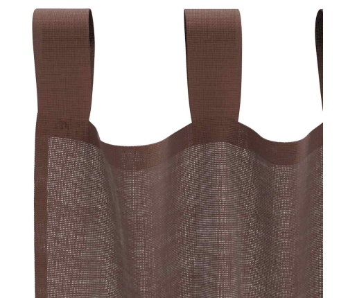 Voile Aizkari Ar Stieņu Kabatām, 2 Gab., Brūni Vidaxl