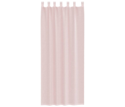 Voile Aizkari Ar Stieņu Kabatām, 2 Gab., Gaiši Rozā Vidaxl