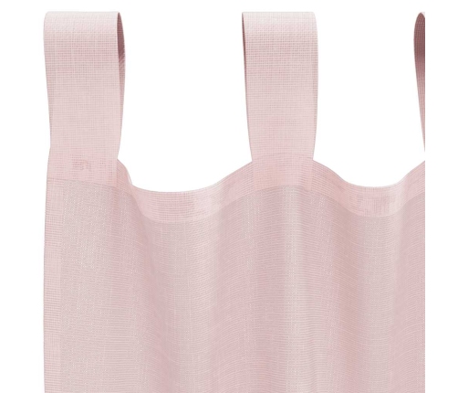 Voile Aizkari Ar Stieņu Kabatām, 2 Gab., Gaiši Rozā Vidaxl