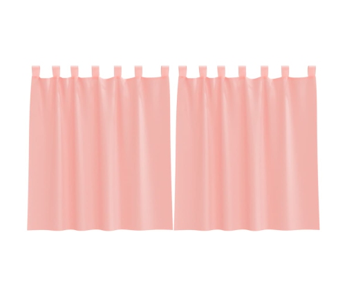 Voile Aizkari Ar Stieņu Kabatām, 2 Gab., Rozā Vidaxl