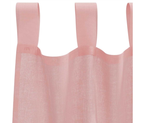Voile Aizkari Ar Stieņu Kabatām, 2 Gab., Rozā Vidaxl
