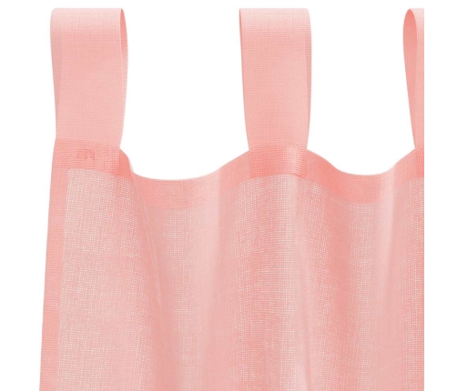 Voile Aizkari Ar Stieņu Kabatām, 2 Gab., Rozā Vidaxl