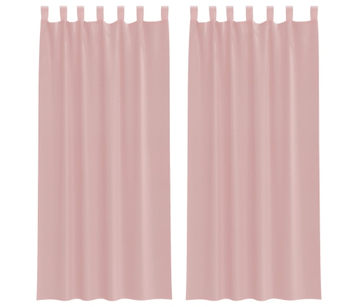 Voile Aizkari Ar Stieņu Kabatām, 2 Gab., Rozā Vidaxl