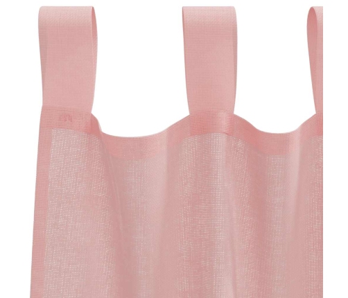 Voile Aizkari Ar Stieņu Kabatām, 2 Gab., Rozā Vidaxl