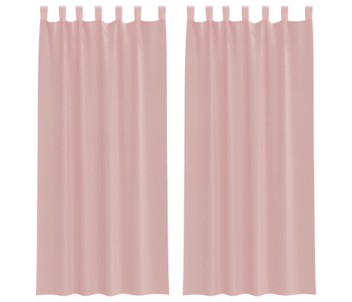 Voile Aizkari Ar Stieņu Kabatām, 2 Gab., Rozā Vidaxl
