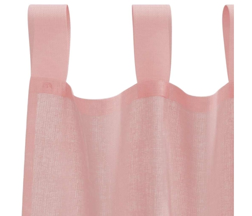 Voile Aizkari Ar Stieņu Kabatām, 2 Gab., Rozā Vidaxl